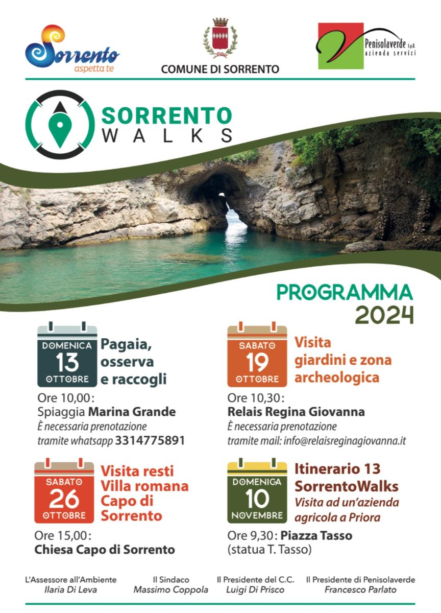 Tornano gli appuntamenti di Sorrento Walks 